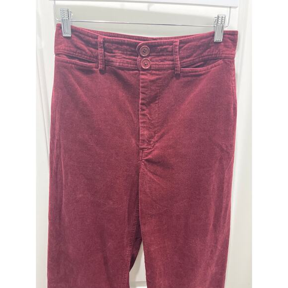 Apiece Apart Merida Burnt Red Cropped Corduroy Pants Sz 4 - Picture 3 of 7